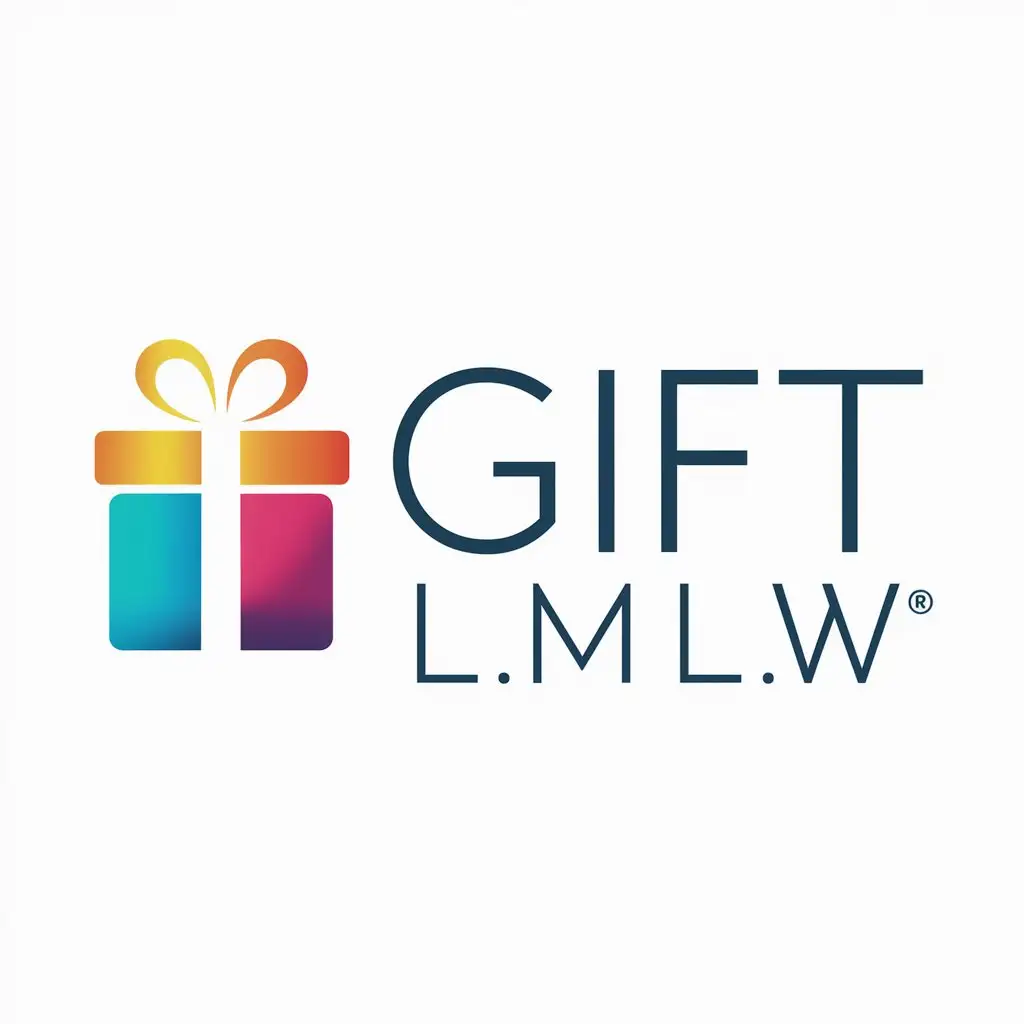 a logo design,with the text "gift", main symbol:🎁，letter LMLW,Moderate,be used in Retail industry,clear background