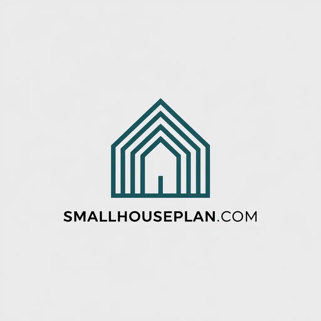 LOGO Design for Smallhouseplancom Modern Minimalist Horizontal with Sleek Blueprints or House Icon