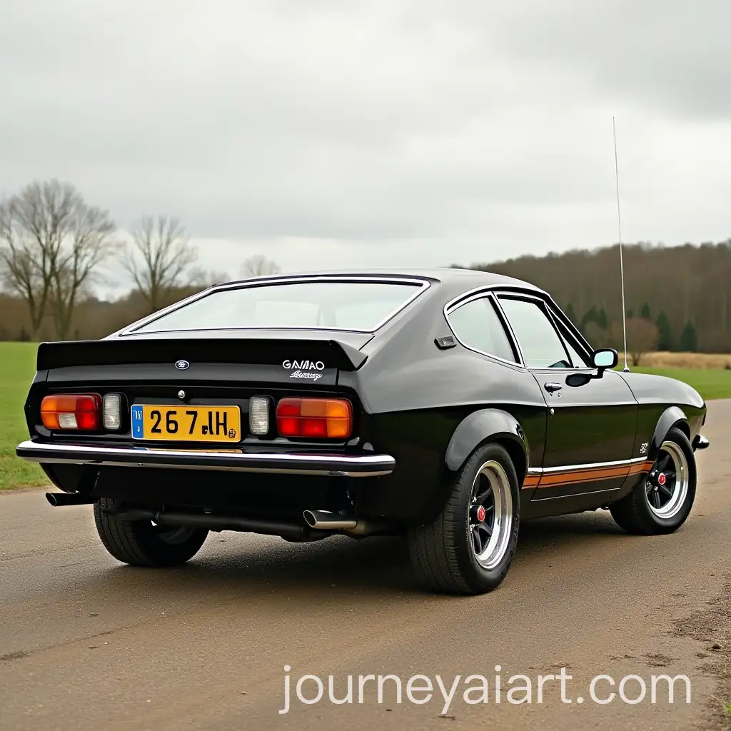 1974-Ford-Capri-Coupe-and-1974-De-Tomaso-Coupe-in-Black-and-Brown-Fastback-Design
