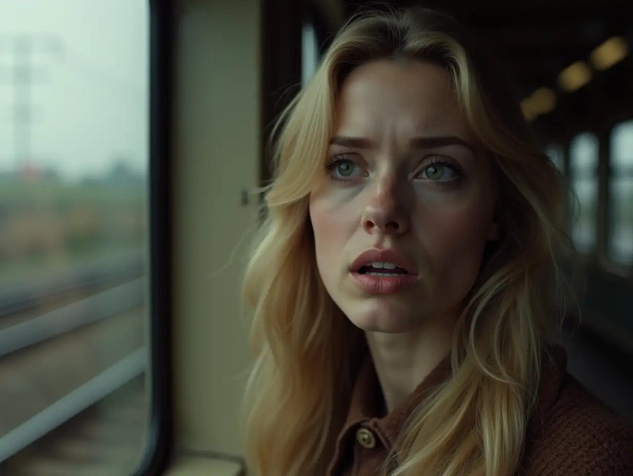 Anxious-Blonde-Woman-at-Train-Station-with-60s-Fashion