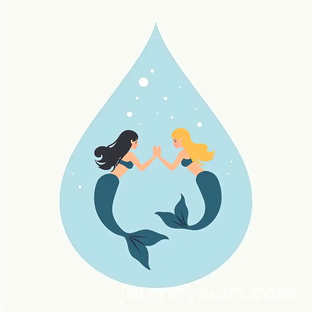Twin-MermaidsAI-Image-Prompt-Expansion-Swimming-in-a-Water-Drop-Vector-Logo-Design