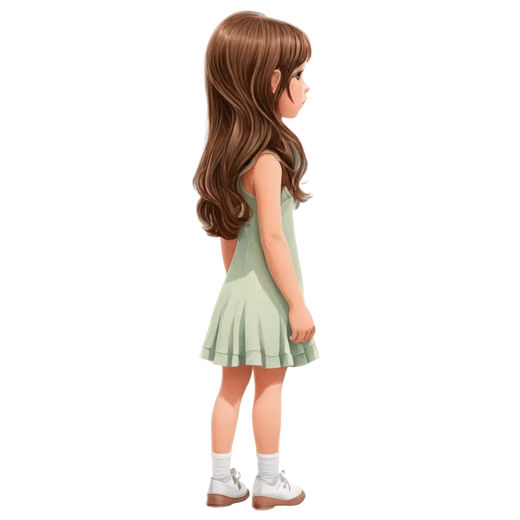 Full-Back-Profile-Cartoon-of-a-Little-Girl-with-Brown-Hair-in-PNG-Format