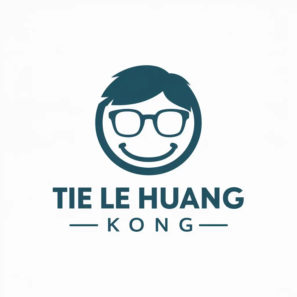 a vector logo design,with the text "tie le huang kong", main symbol:Glasses/Student/Smile,Moderate,be used in Medical Dental industry,clear background