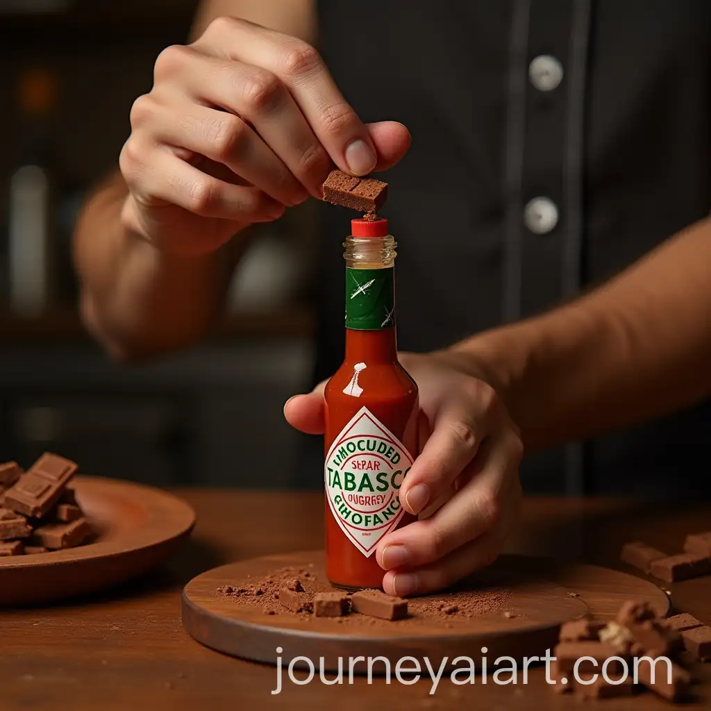 Person-Enjoying-Spicy-Tabasco-Chocolate-Treats