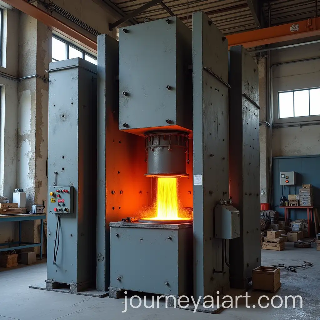 Hydraulic-Press-in-Action-for-ThermoformingAI-Image-Prompt-Expansion-FiberReinforced-Plastics