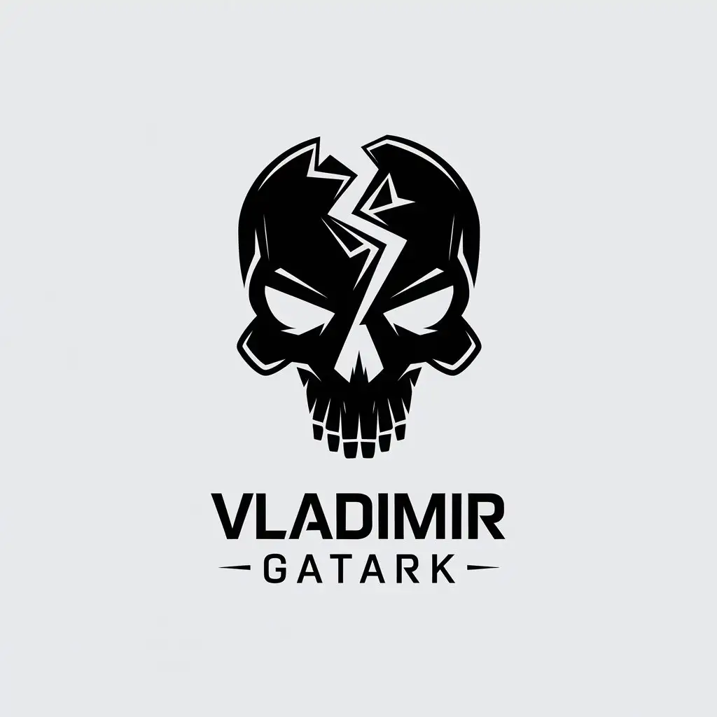 LOGO Design for Vladimir Gatark Private Military Company Horrible Broken Skull at Gunpoint