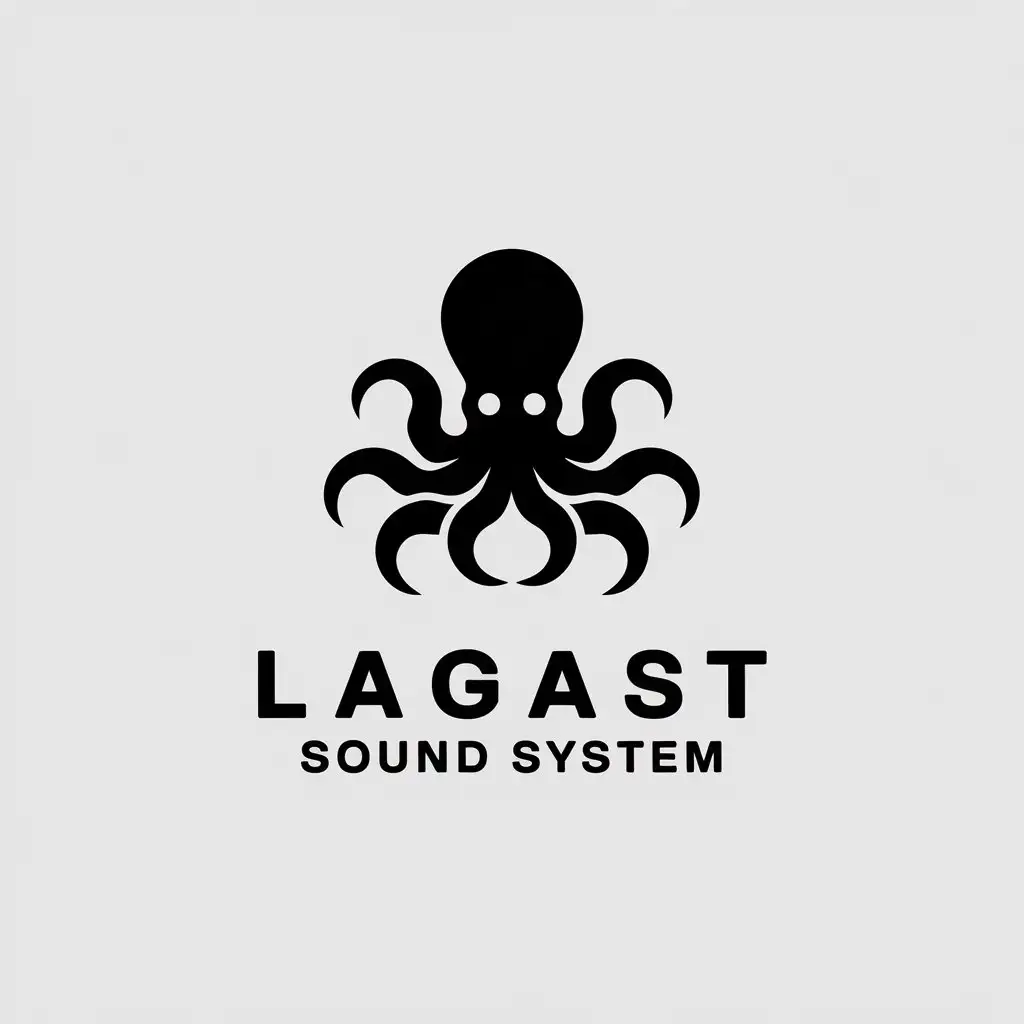 LOGO-Design-for-Lagast-Sound-System-Minimalistic-Octopus-or-Squid-Symbol-in-Entertainment-Industry