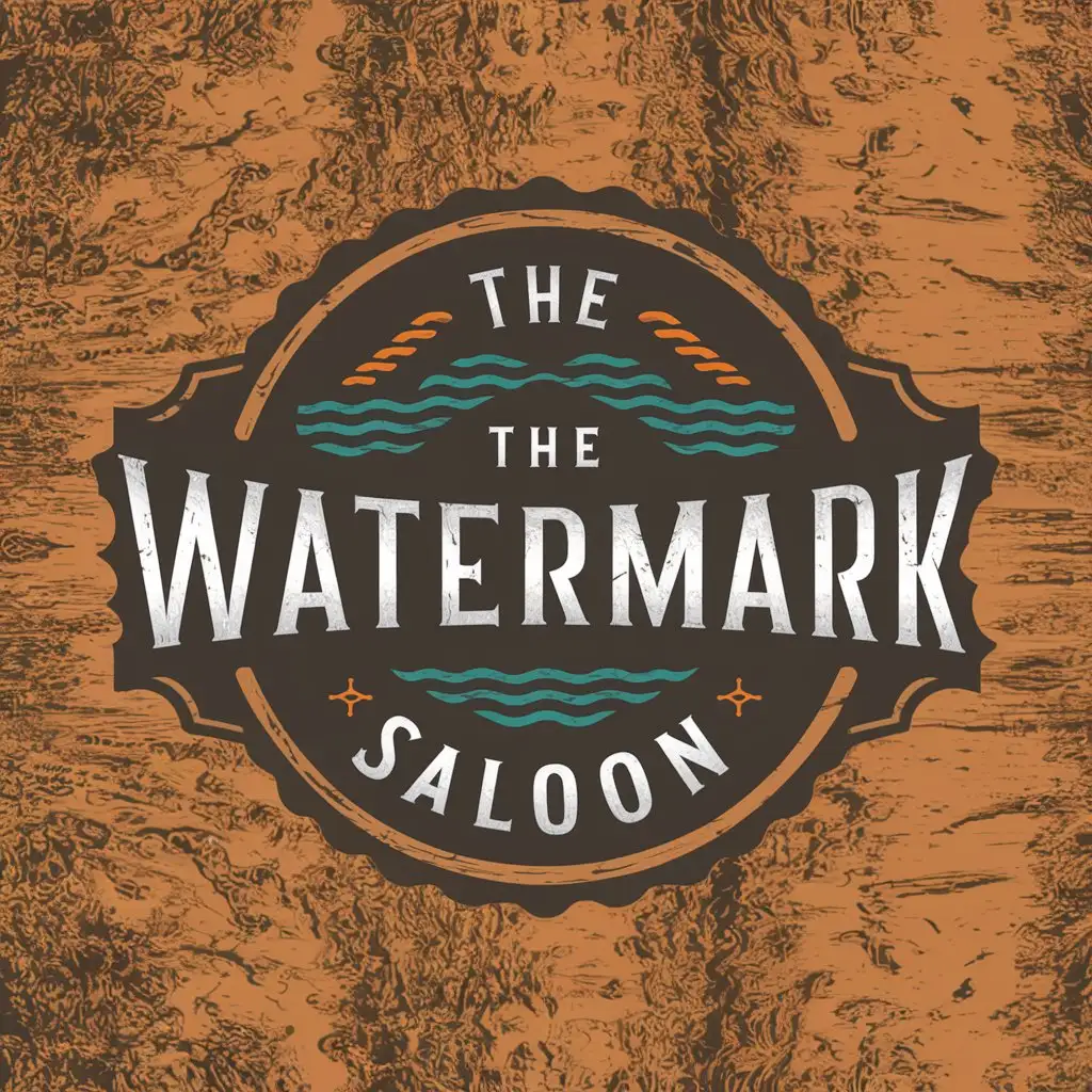 Logo Design for The Watermark Saloon Rustic River and Vintage Theme