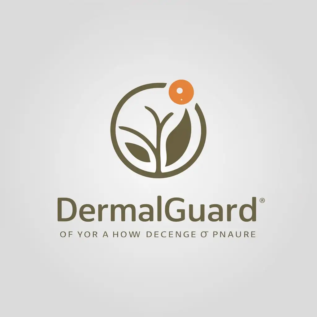 LOGO Design For DermalGuard Natural Elegance with Leaf and Cream Drop Motif