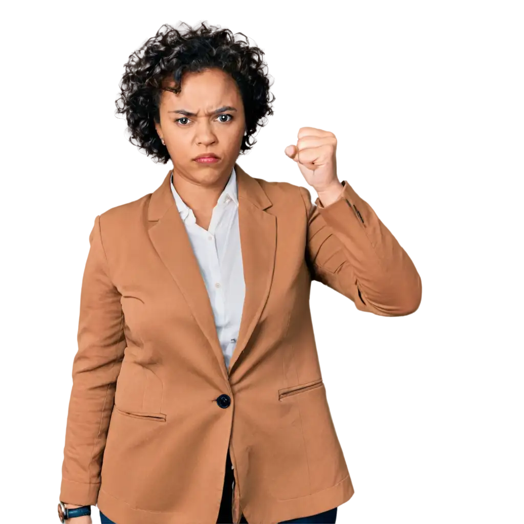 AfricanAmerican-Teacher-with-Clenched-Fist-and-Angry-Expression-PNG-Image-HighQuality-and-Versatile-for-Multiple-Uses