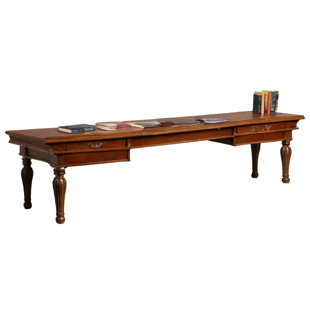 PNG-Image-of-Elegant-Wooden-Study-Table-with-Books-Aristocratic-Style