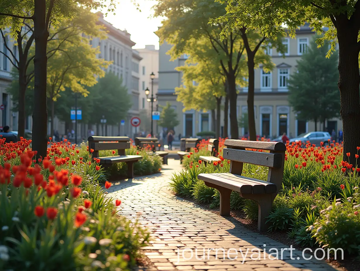 Banks-in-the-City-Square-withAI-Image-Prompt-Expansion-Garden-Flowers-on-a-Sunny-Day