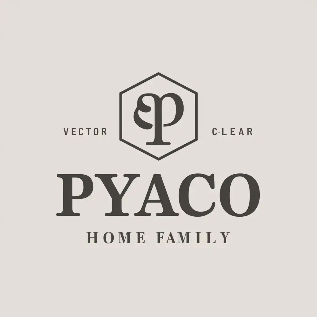 a vector logo design,with the text "PYACO ", main symbol:PY,Moderate,be used in Home Family industry,clear background