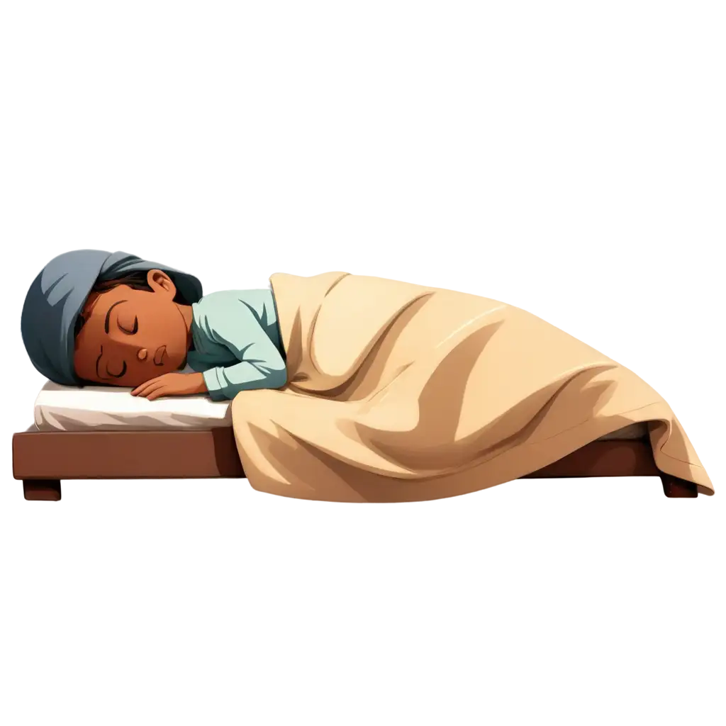 Faceless-Muslim-Child-Preparing-to-Sleep-PNG-Image-for-Various-Creative-Uses