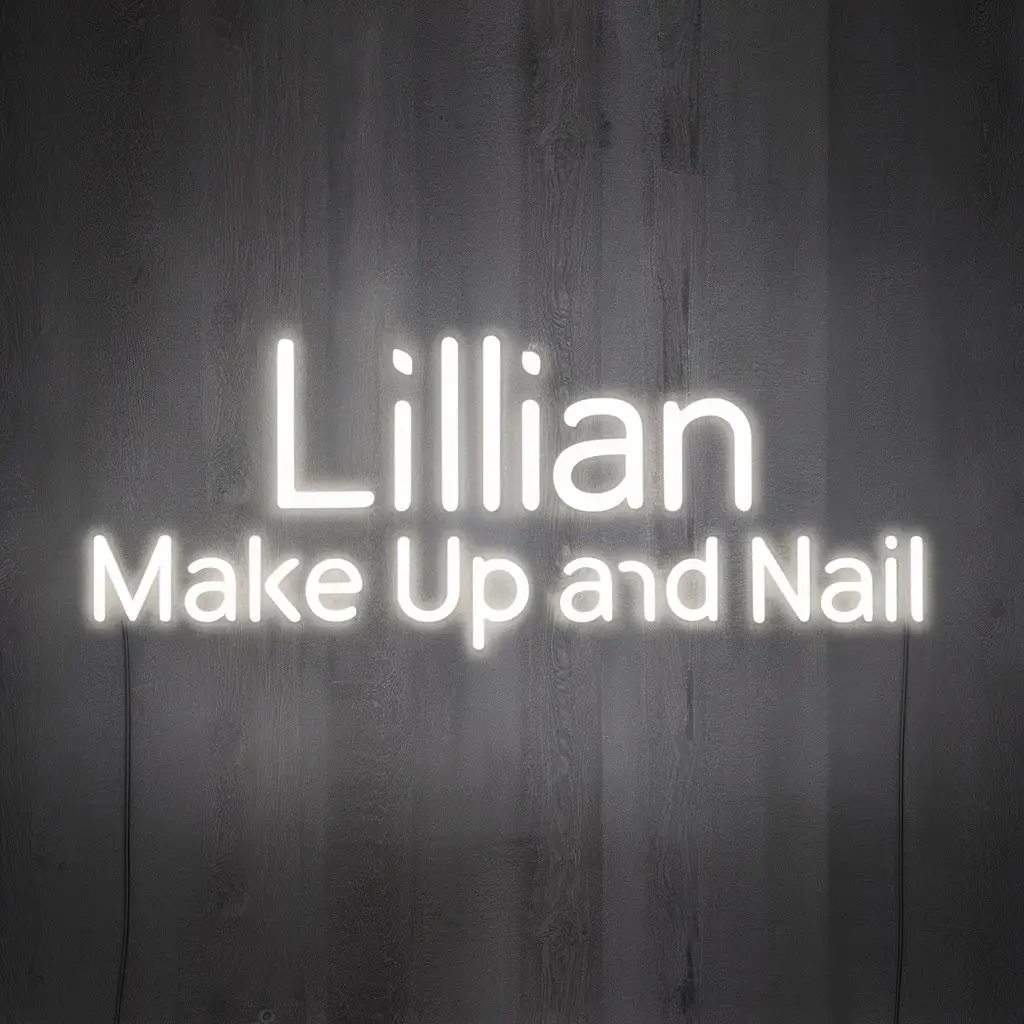 Neon Lilian Make Up and Nail Logo on Grey Background