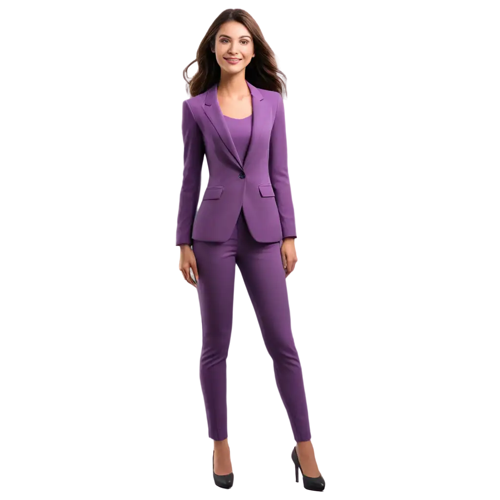 3D-Young-Women-in-Purple-Suit-Smiling-PNG-Image-Contemporary-Digital-Art