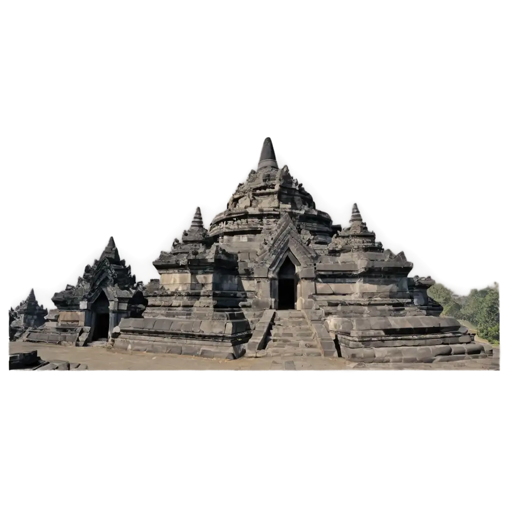 Ancient-Candi-Borobudur-PNG-Image-A-Stunning-Depiction-of-Historical-Architecture