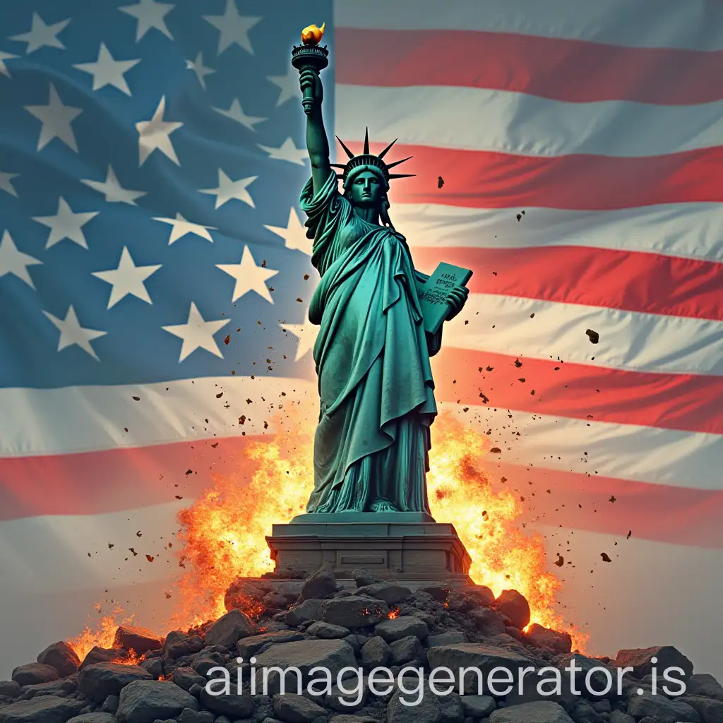 Destruction-of-the-Statue-of-Liberty-Symbolizing-the-End-of-Freedom-in-the-United-States