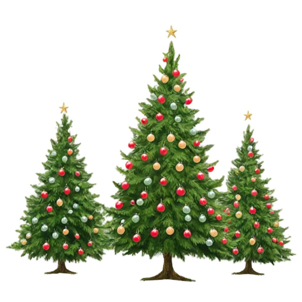 3-Decorated-Christmas-Trees-PNG-Image-for-Holiday-Designs-and-Decorations