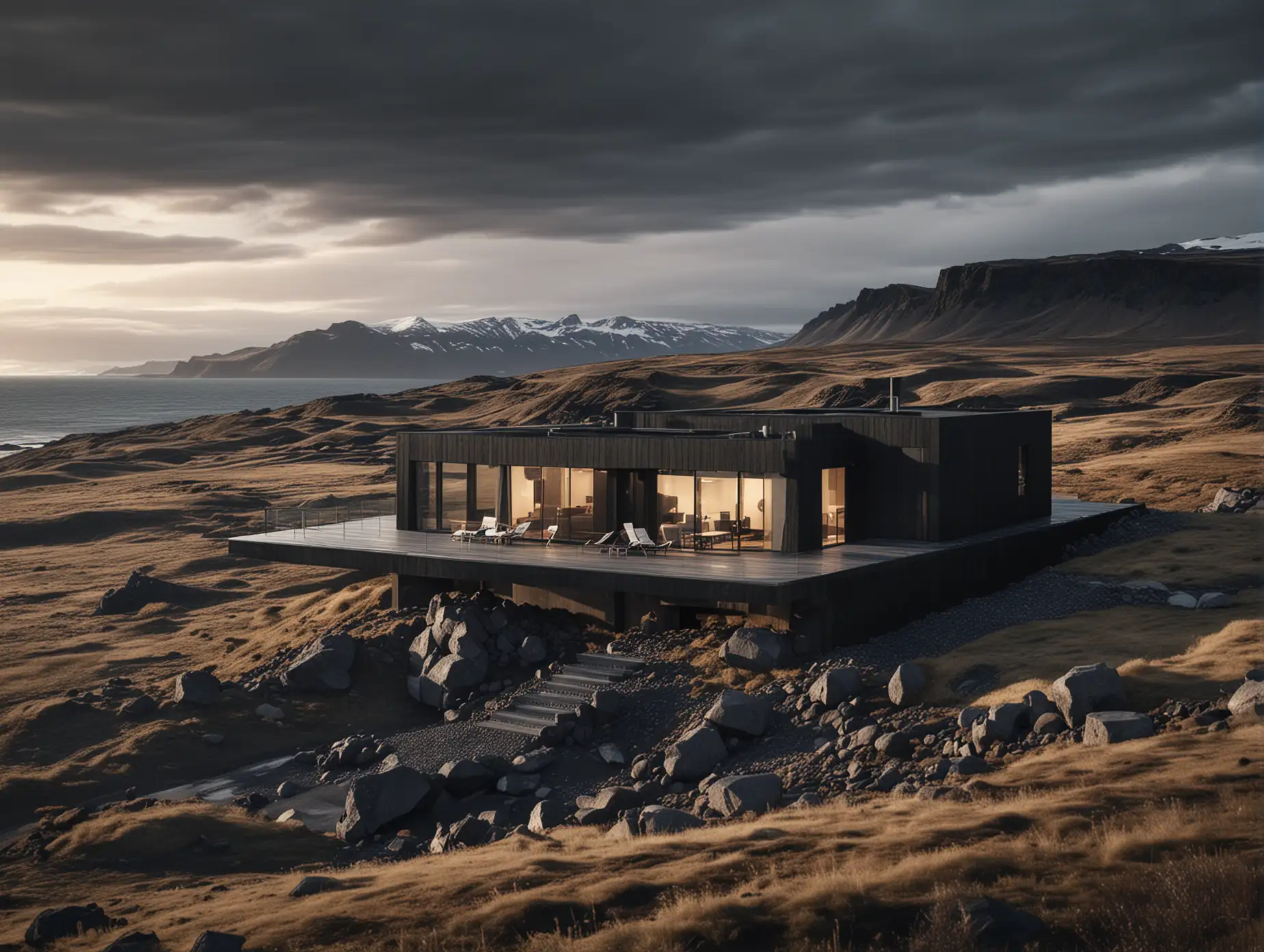 Modern-Minimalist-Residential-House-in-Iceland-with-Dramatic-Aerial-View-and-Ultra-Realistic-Design