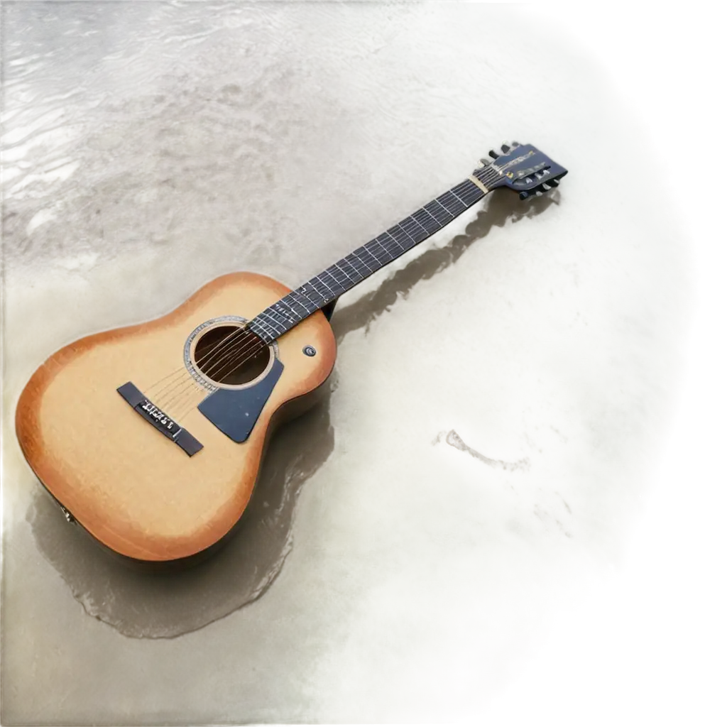 Rainy-Beach-Guitar-Scene-HighQuality-PNG-Image-for-Artistic-Commercial-Use