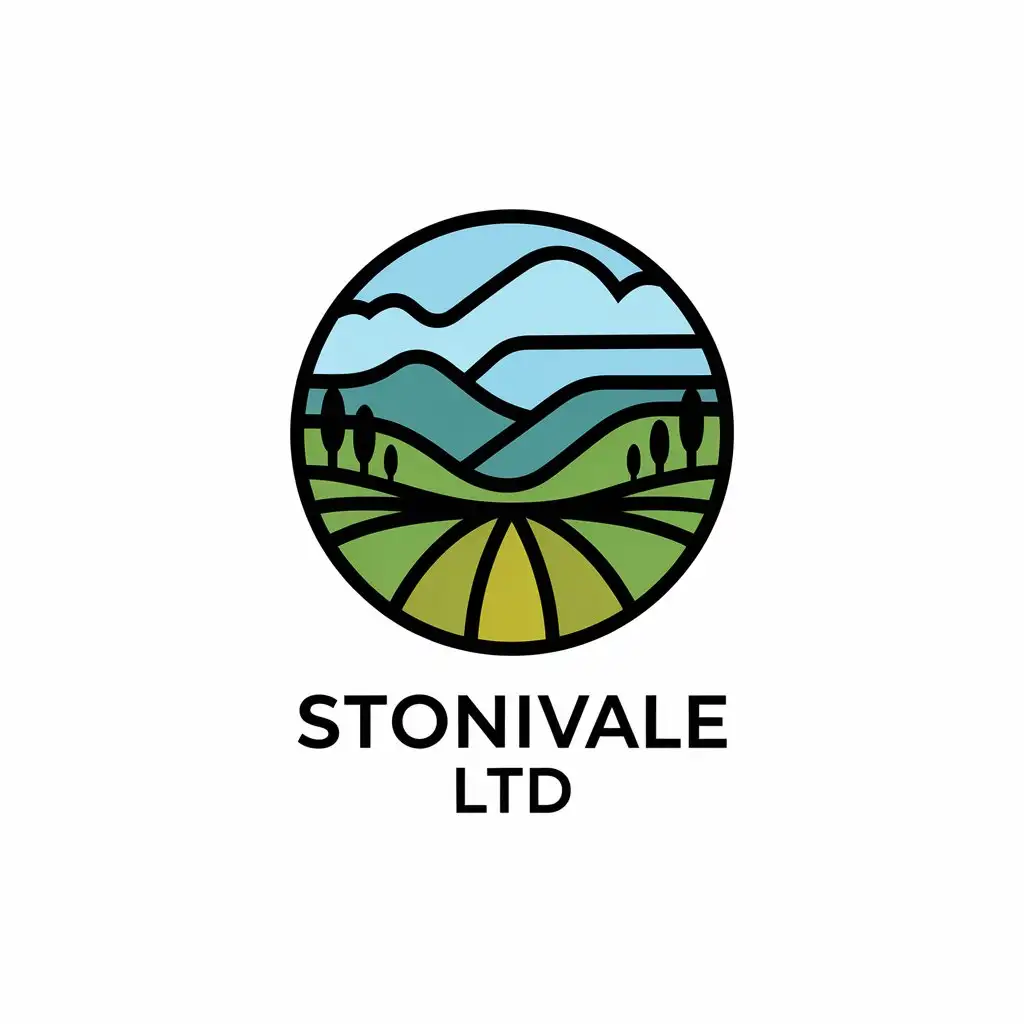 LOGO Design for Stonivale Ltd Valley Countryside Symbol with Modern Technology Feel