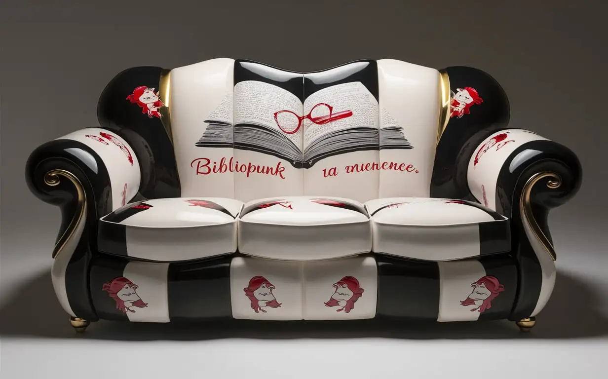 Glamorous-Kitsch-Sofa-Book-and-Glasses-in-Red-and-White