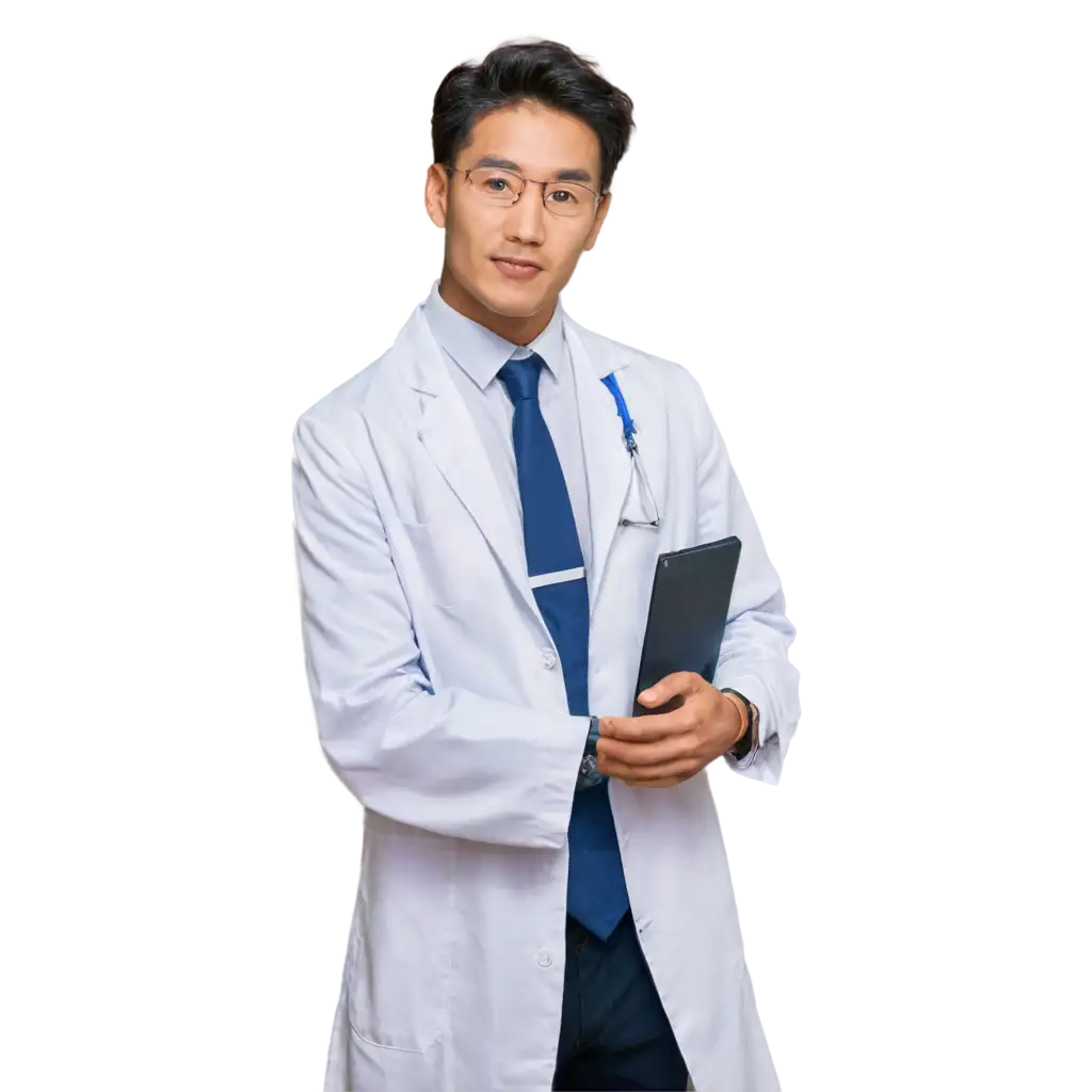 Vietnamese-Male-Doctor-PNG-Image-Professional-Portrait-in-White-Lab-Coat-and-Stethoscope