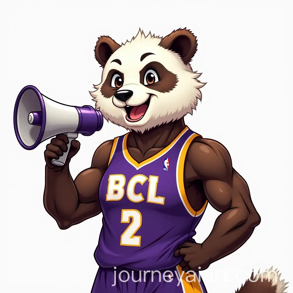 Smiling-Athletic-Panda-in-BBCL-Basketball-Jersey-with-Megaphone