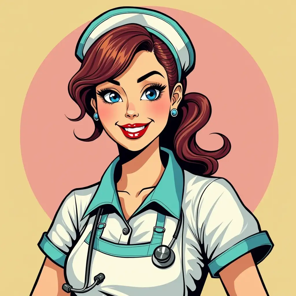 nurse in pop art style likes