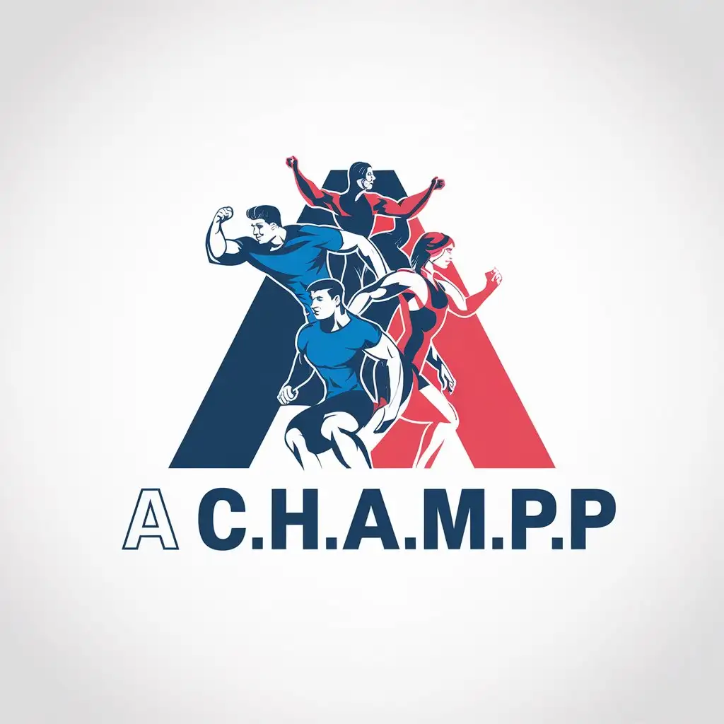 LOGO Design for A CHaMP Physically Fit Men and Women with Health and Wellness Theme in Blue and Red Palette