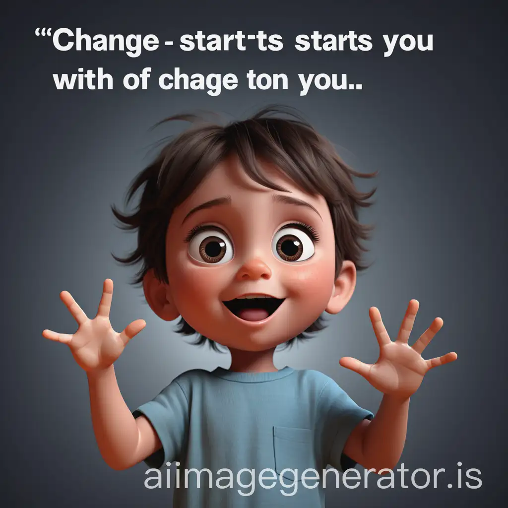 image of an animated child suggesting that change starts with you