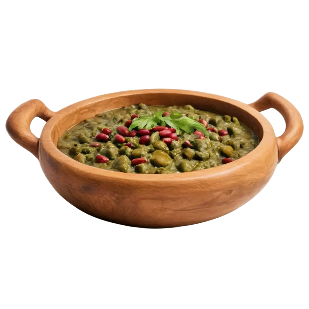 HighQuality-PNG-Image-of-Ghorme-Sabzi-Traditional-Persian-Dish-in-Rustic-Wooden-Bowl