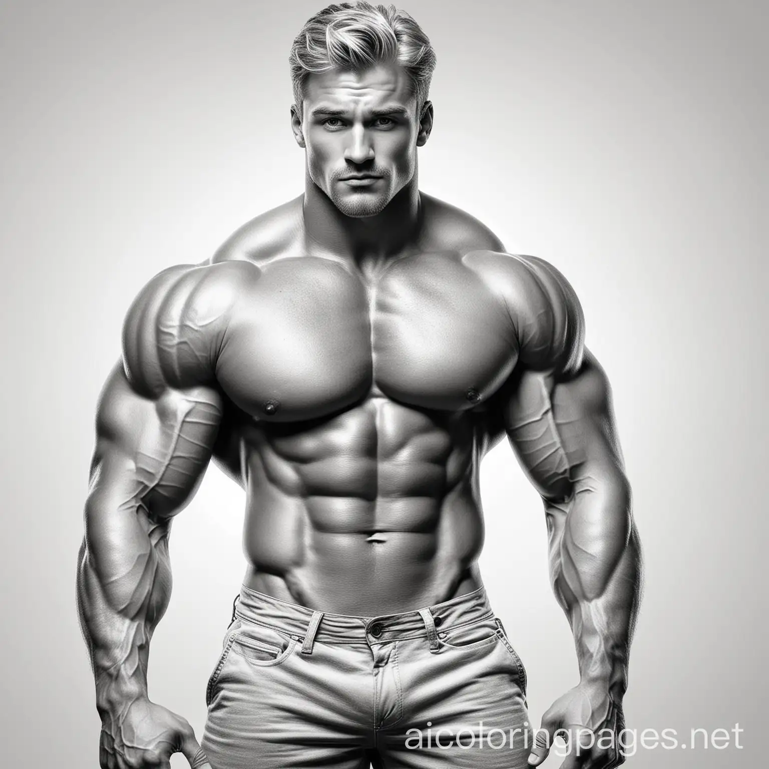 Blond-Bodybuilder-Coloring-Page-for-Kids