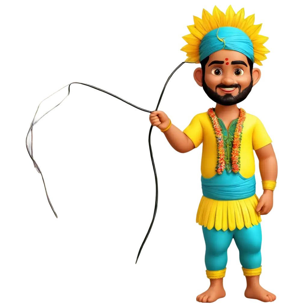 PNG-Image-Onam-Celebration-Great-Maveli-in-Costume-of-an-Electrician-with-Electrical-Wires-Cable