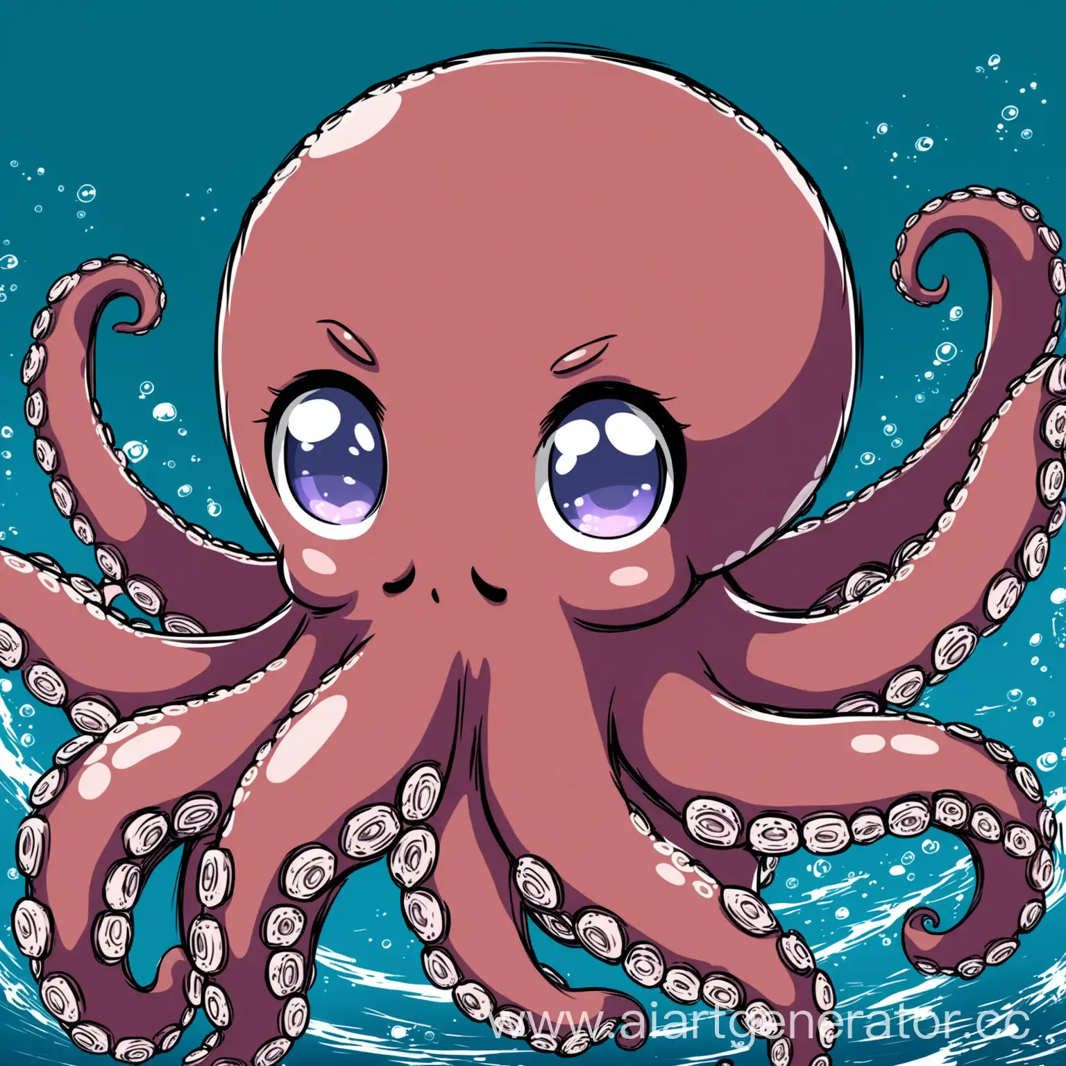 Hi, can you draw an octopus in anime style?