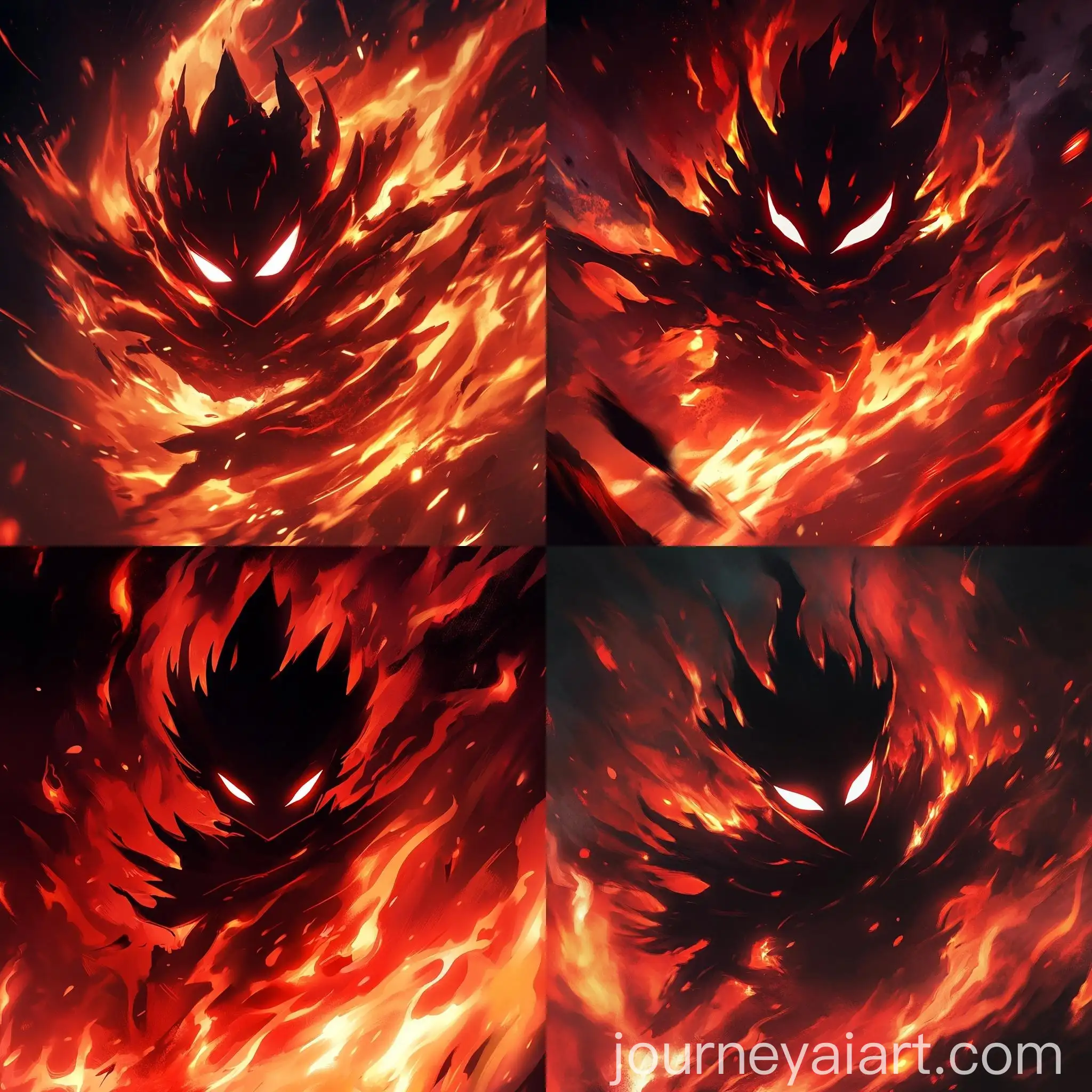 Fiery-AnimeInspired-Character-Silhouette-with-Glowing-Eyes