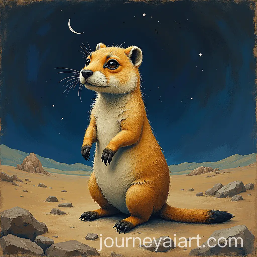 Hyrax-Awawing-Into-the-Void-in-Van-Gogh-Style