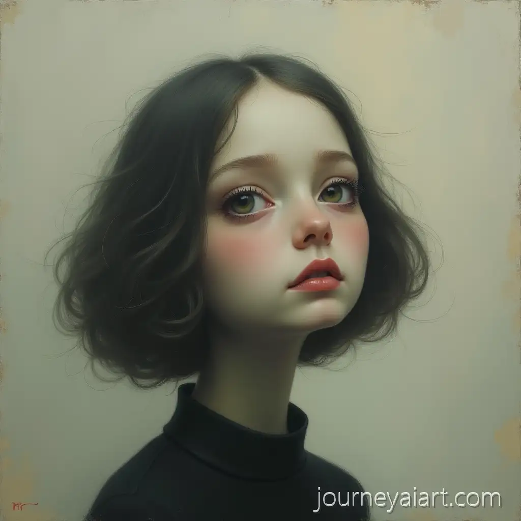 SurrealSurreal-female-portrait-Female-Portrait-with-Melancholy-Gaze-and-Poetic-Mood-in-Soft-Painterly-Style