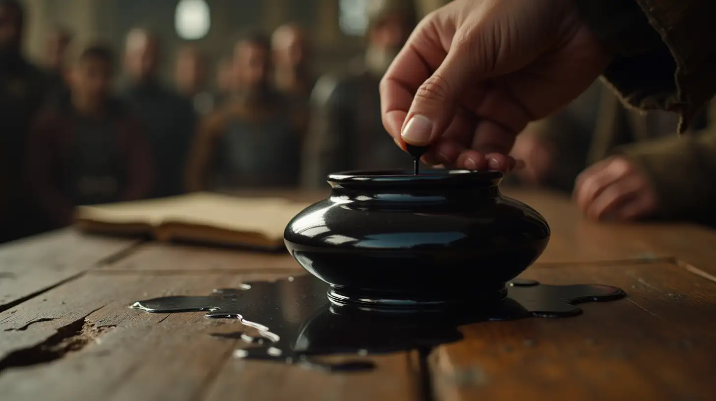 Medieval Calligraphy Inking the Quill with a Mans Hand