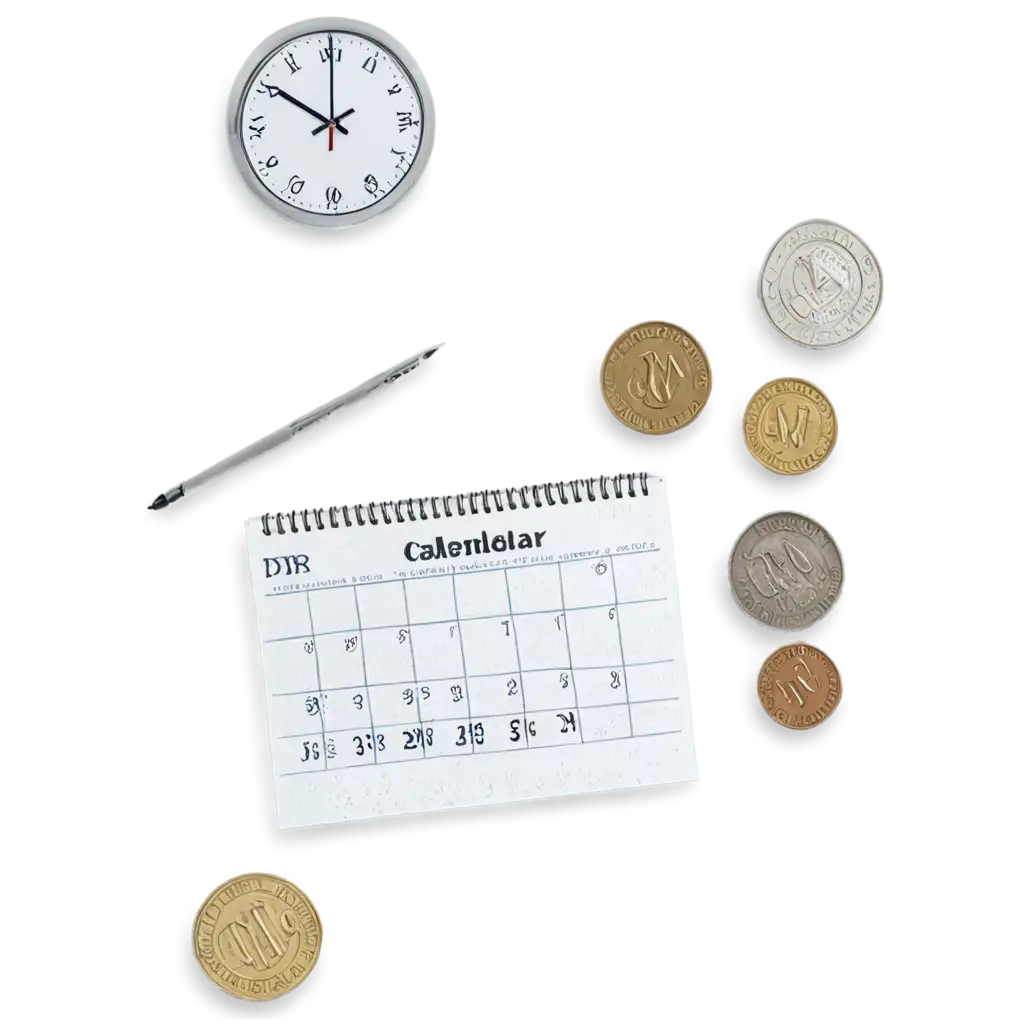 HighQuality-PNG-Image-of-a-Calendar-Brazilian-Real-Coins-and-a-Clock