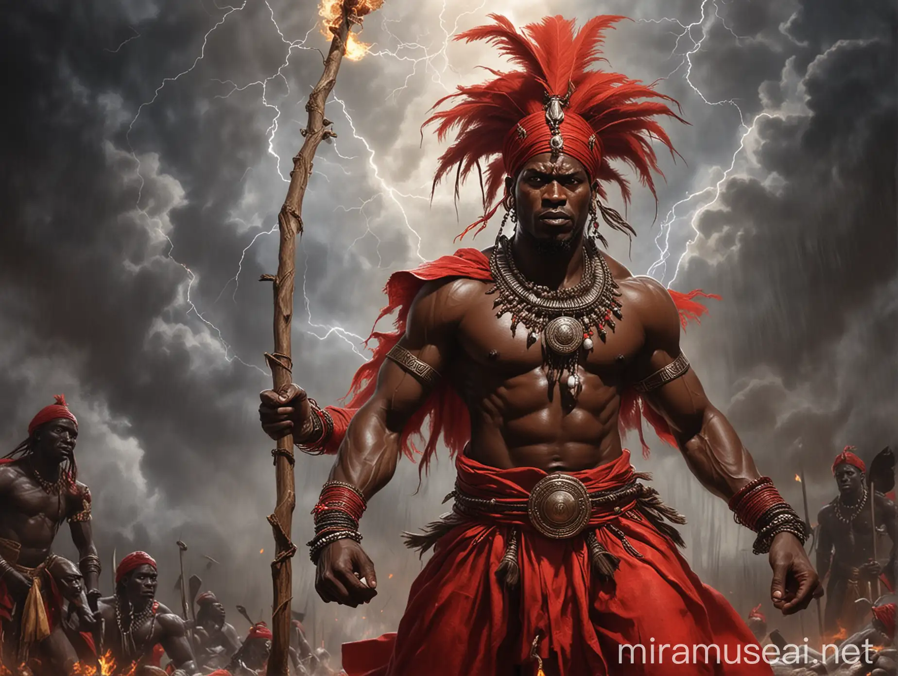 Powerful Yoruba Deity Shango with Thunder and Lightning