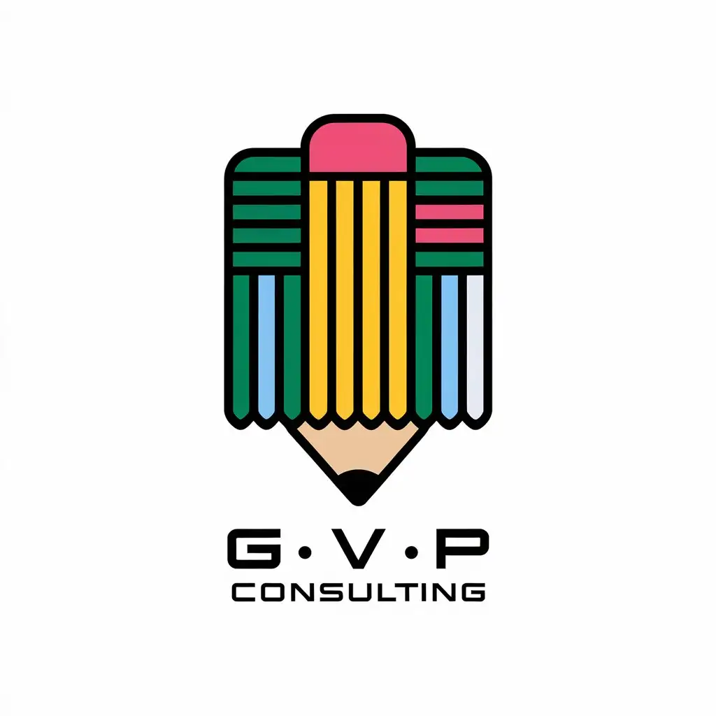 a vector logo design,with the text "GV P Consulting", main symbol:pencil case,Moderate,be used in consulting Uzbekistan industry,clear background