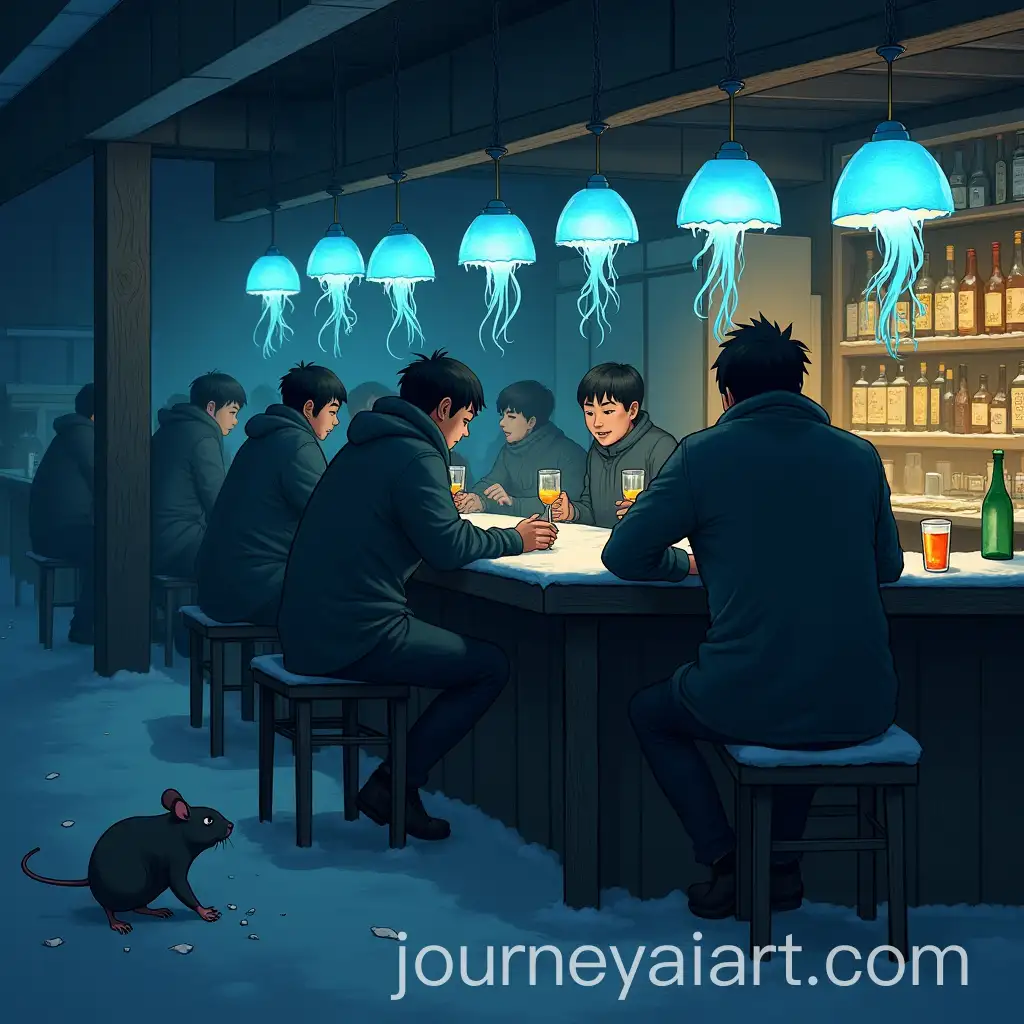 Group-of-People-Enjoying-Drinks-in-a-Cozy-Winter-Izakaya