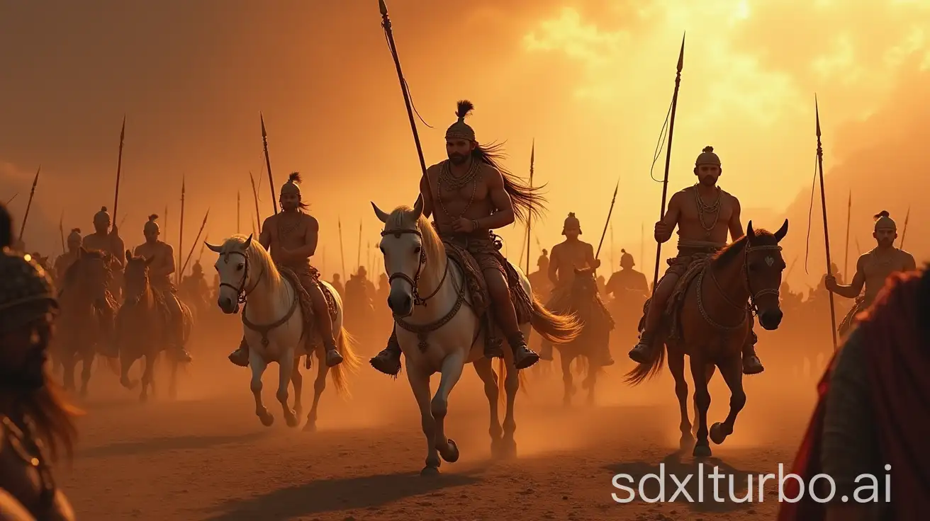 Epic-Mahabharata-War-Scene-Featuring-Yali-Mythical-Creature