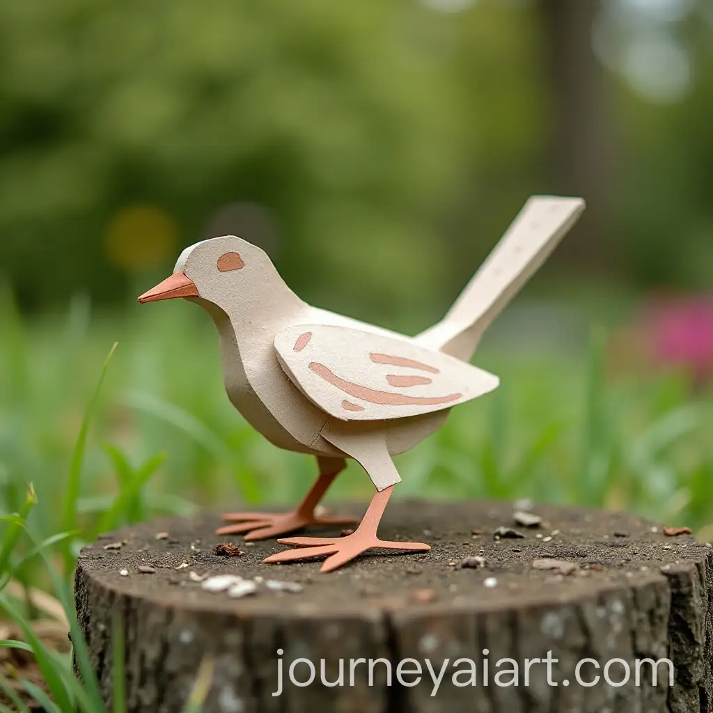 Delicate-Paper-Bird-in-a-Tranquil-Garden