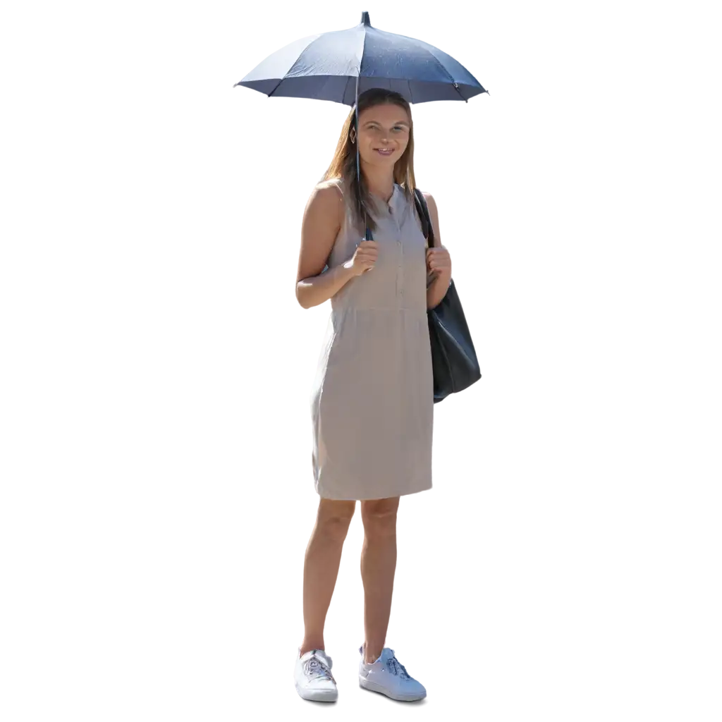 Woman with opened umbrella in the sun