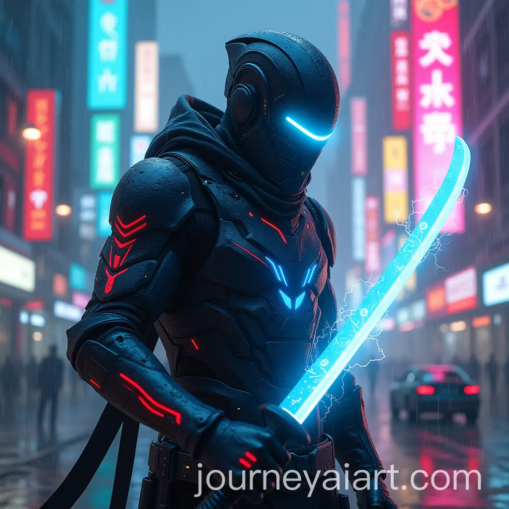 Futuristic-Cyberpunk-Warrior-in-Neon-City-with-Energy-Katana