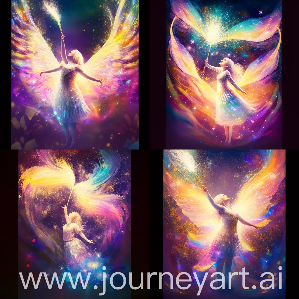 Angel-with-Sparkling-Diamondlike-Wings-in-Starry-Sky-Background