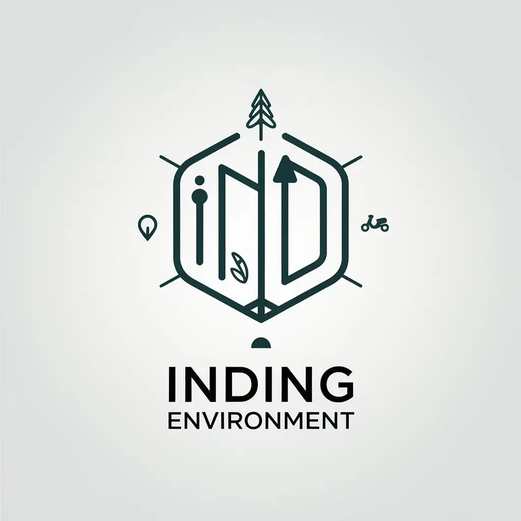 LOGO-Design-for-Inding-Environment-Minimalistic-Badge-with-IND-Symbol-and-Environmental-Elements